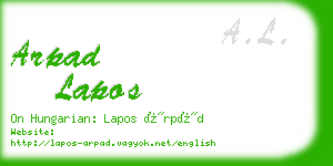 arpad lapos business card